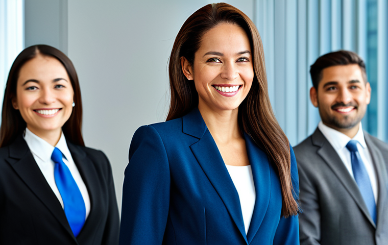 AI로 분석한 소비자 행동 데이터 - **Prompt:** "A professional businesswoman in a modest business suit, smiling confidently at a confer...