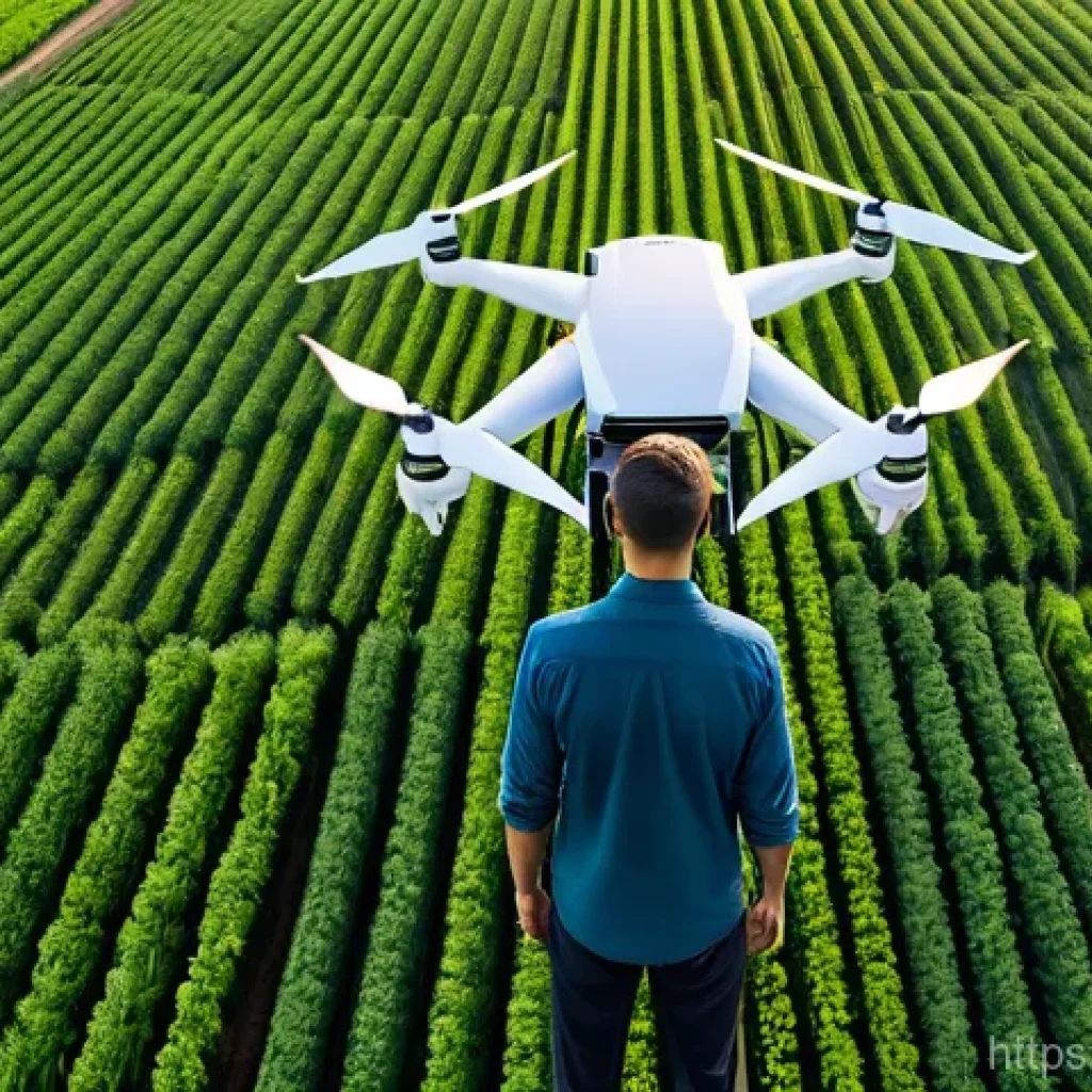AI와 드론 기술의 결합 사례 - **Prompt 1: Advanced Agricultural Monitoring**
"A wide-angle, vibrant aerial shot of a vast, lus...